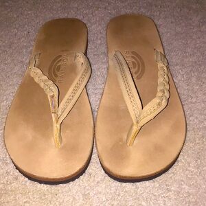 Rainbow Women's Tan Flip Flops